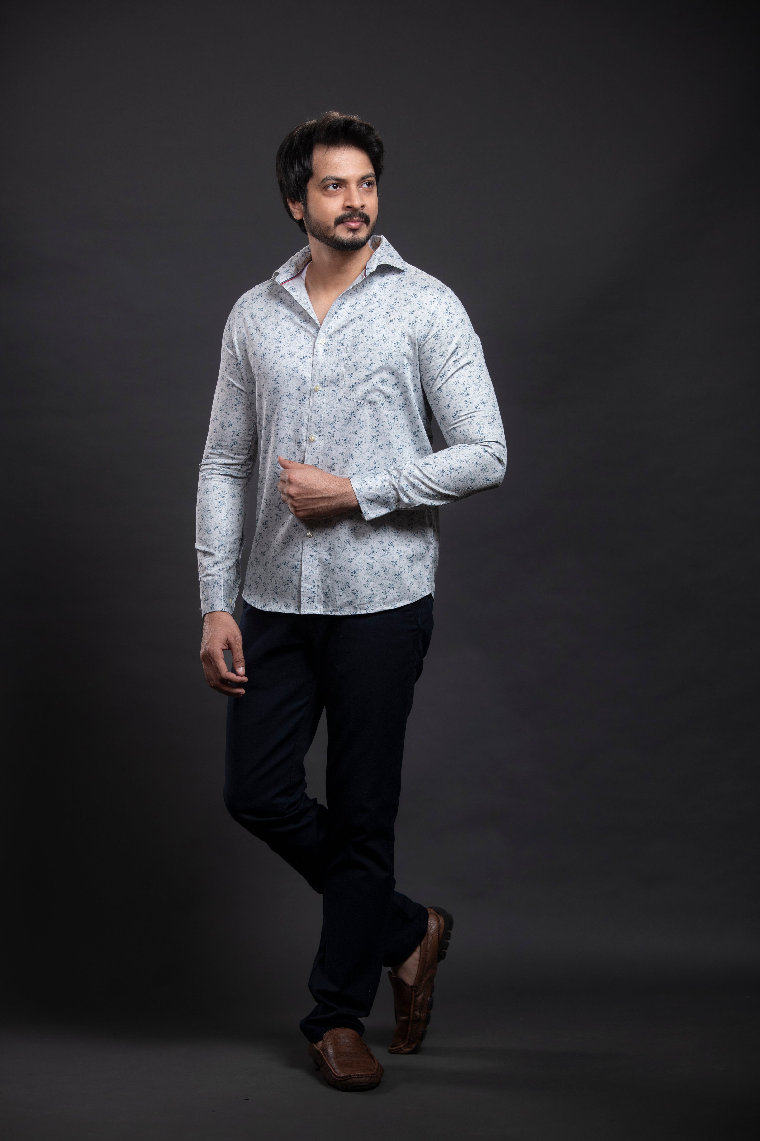 Blue Printed Shirt