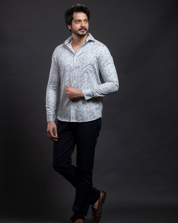 Blue Printed Shirt