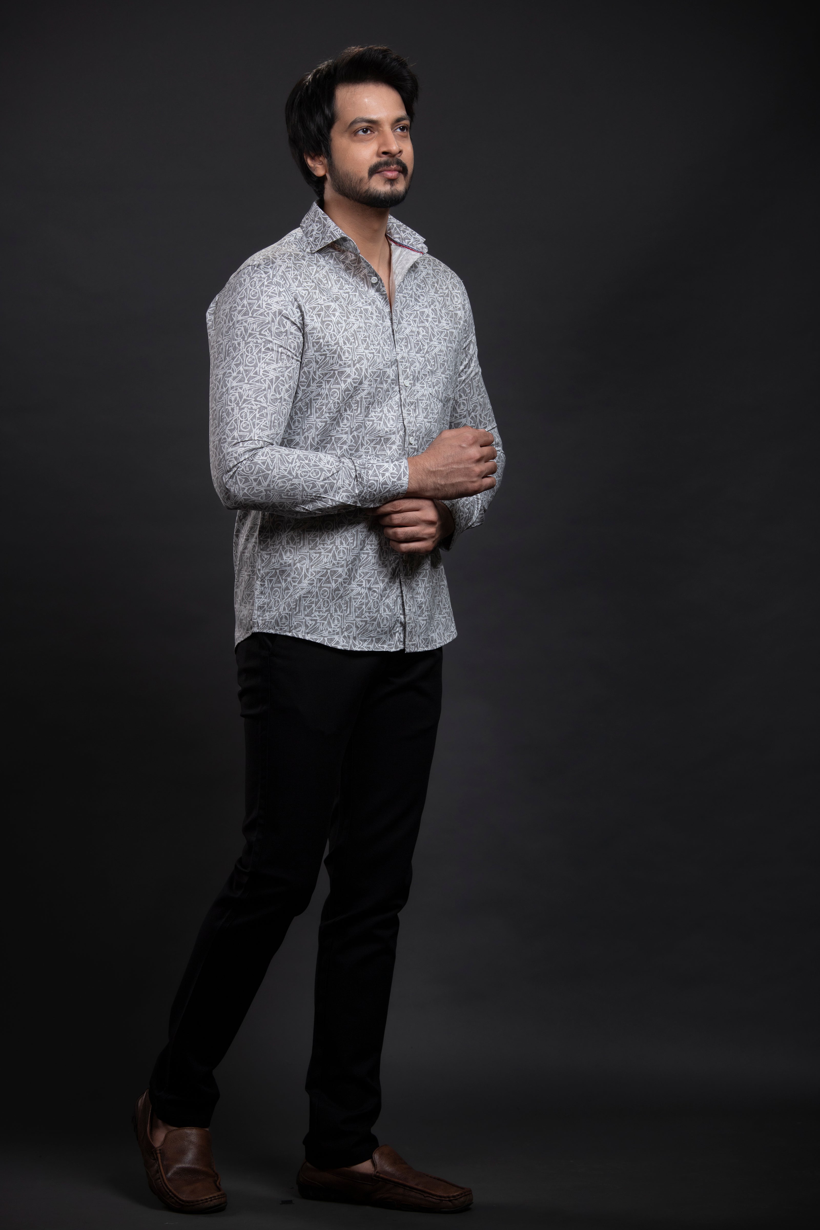 Grey Printed Shirt
