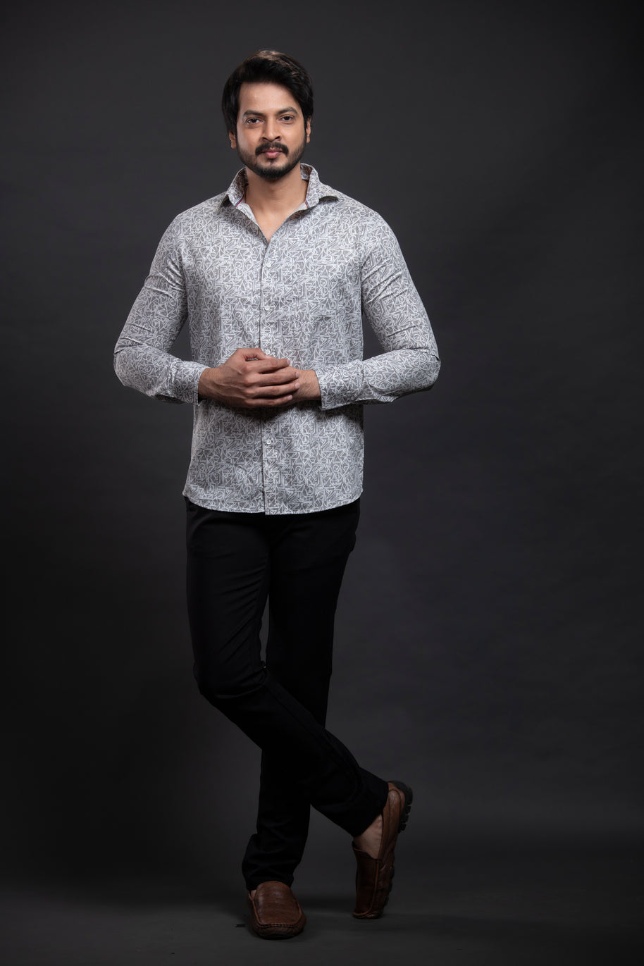 Grey Printed Shirt
