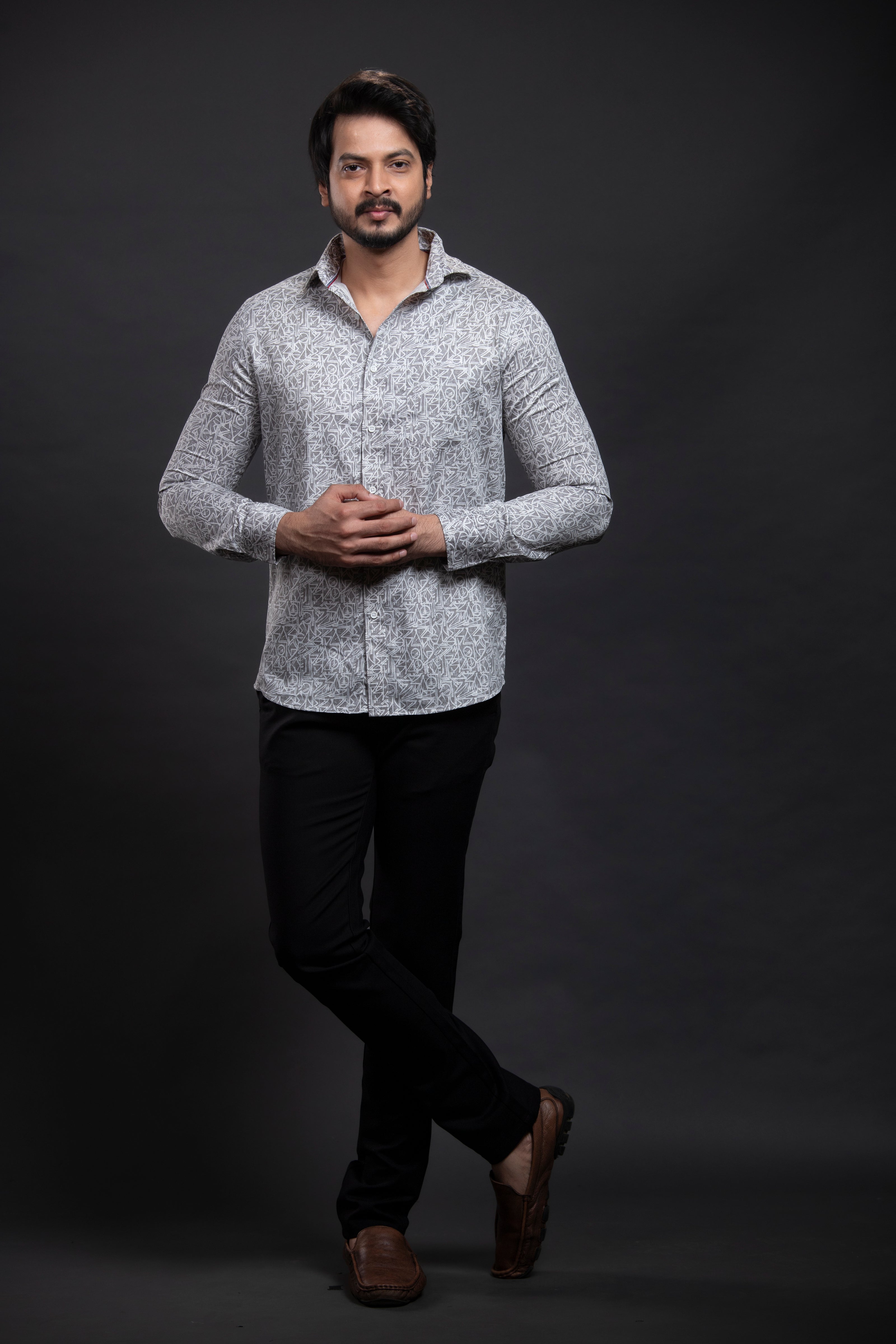 Grey Printed Shirt