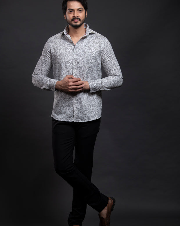 Grey Printed Shirt