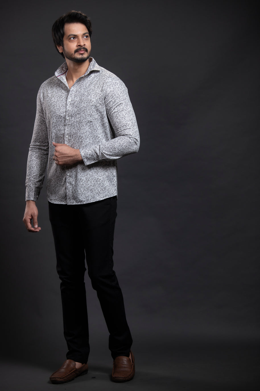 Grey Printed Shirt