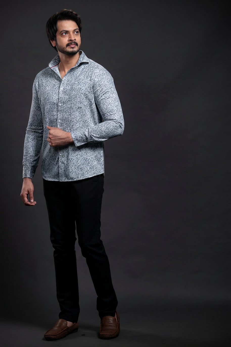 Grey Printed Shirt