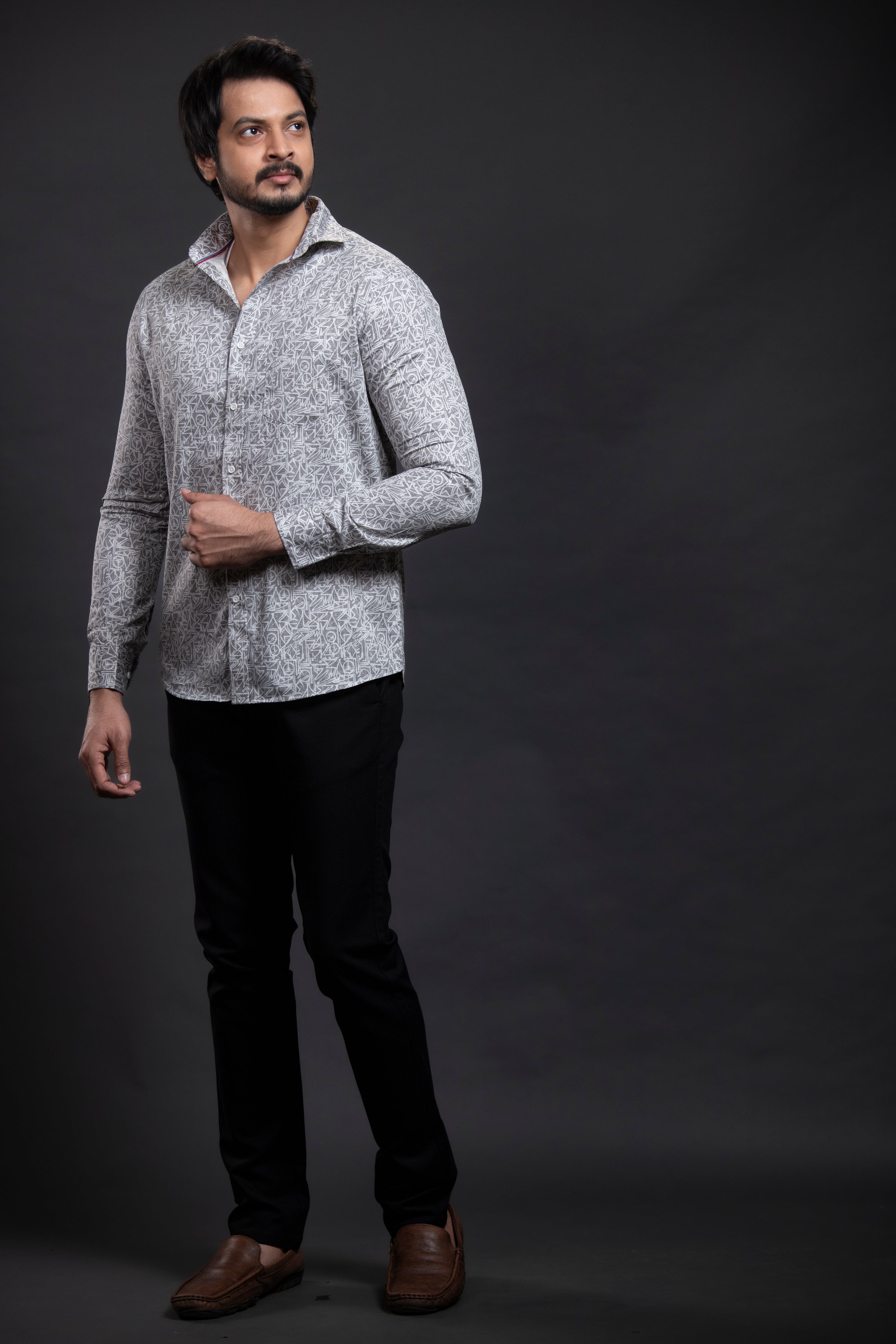 Grey Printed Shirt