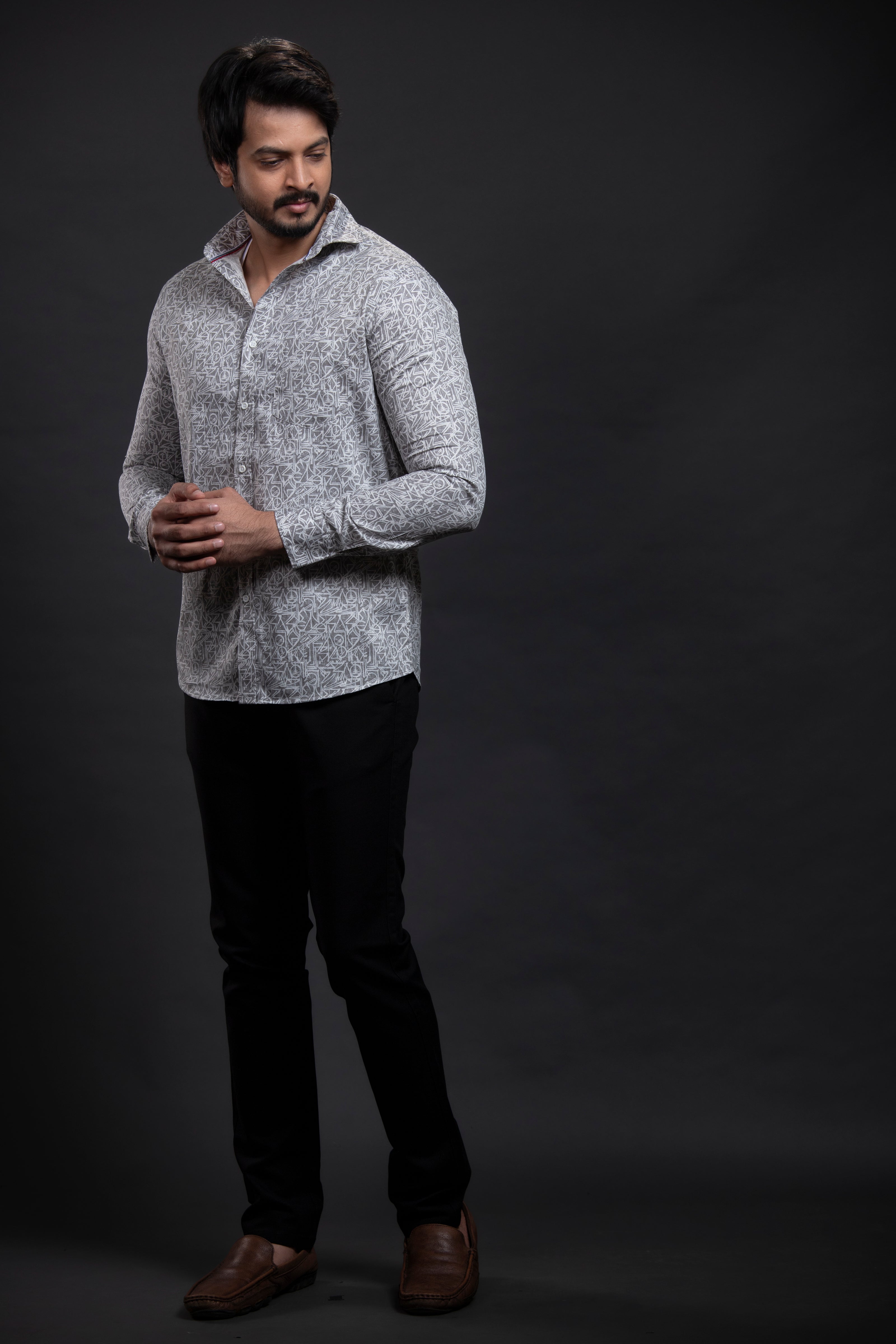 Grey Printed Shirt