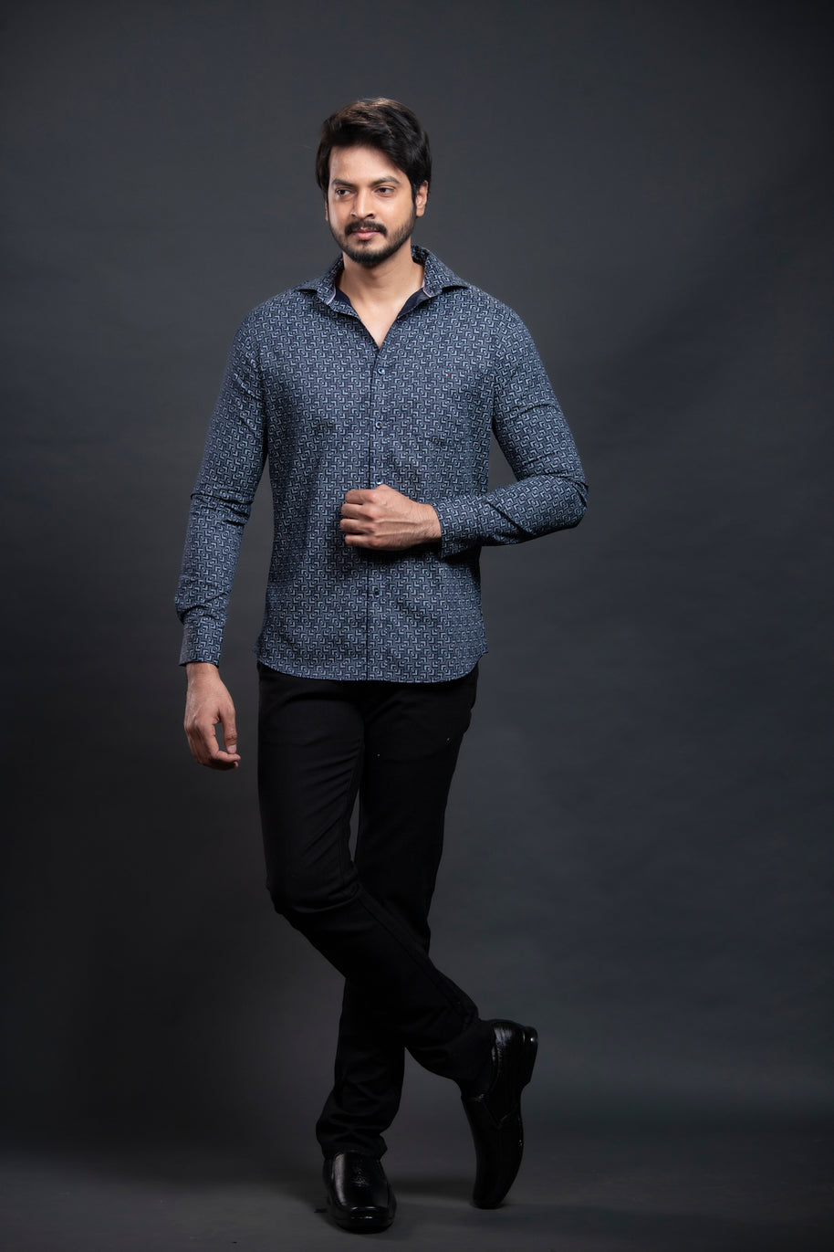 Navy Printed Shirt