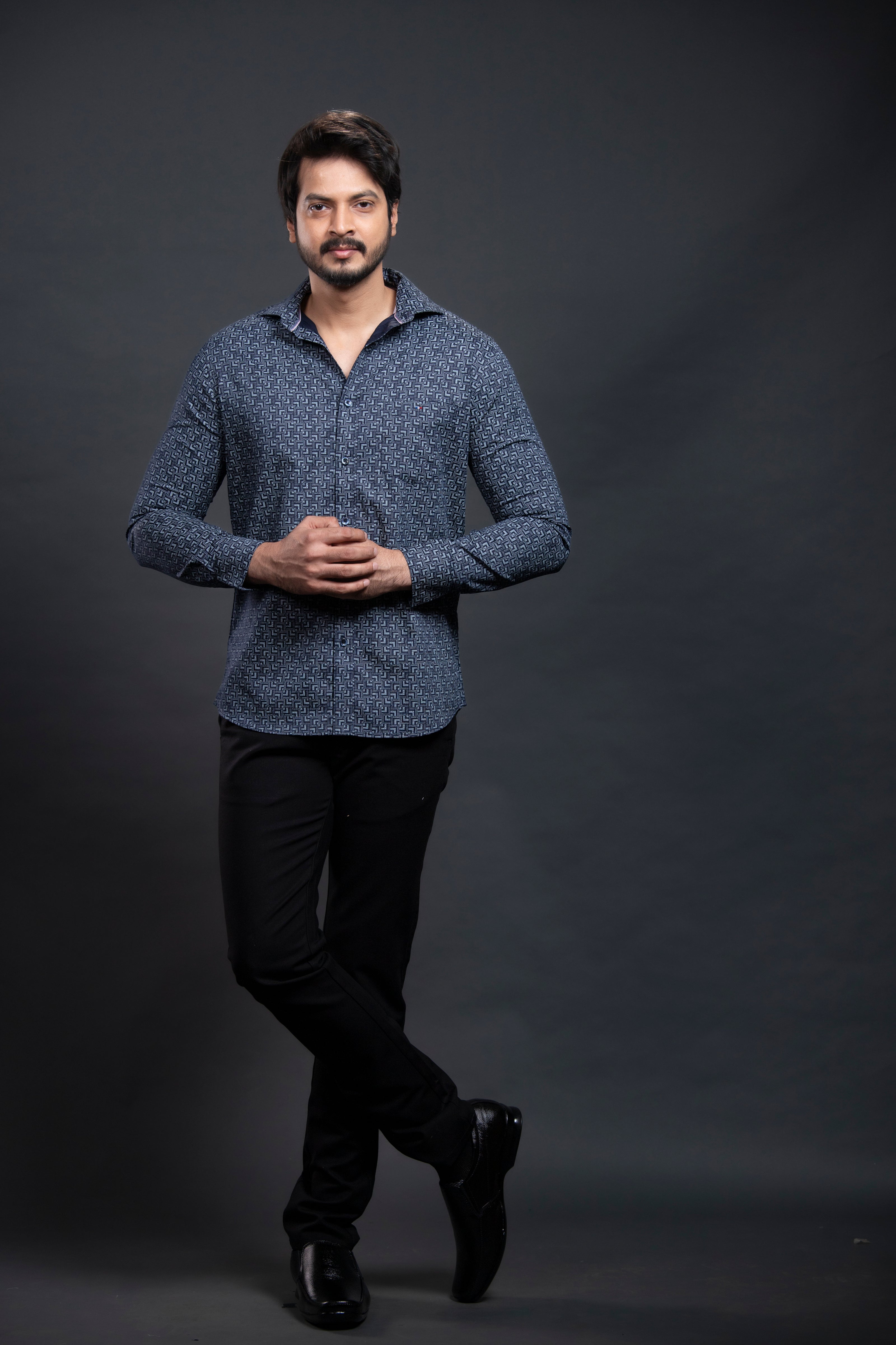 Navy Printed Shirt