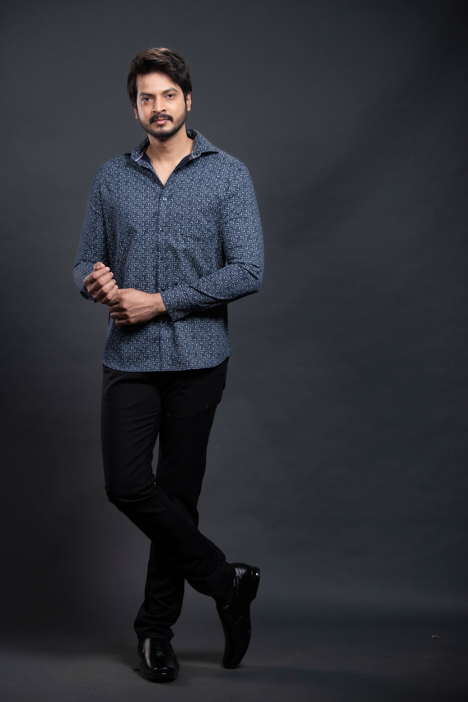 Navy Printed Shirt