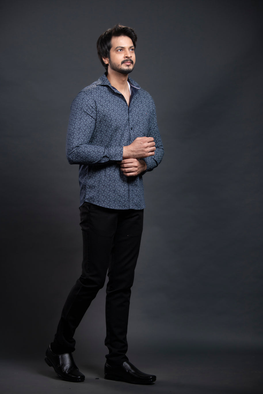 Navy Printed Shirt