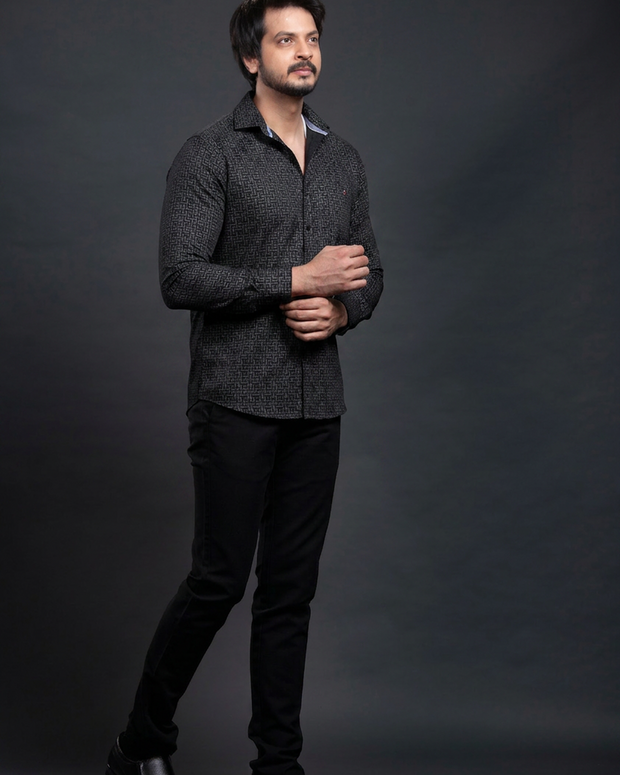 Navy Printed Shirt