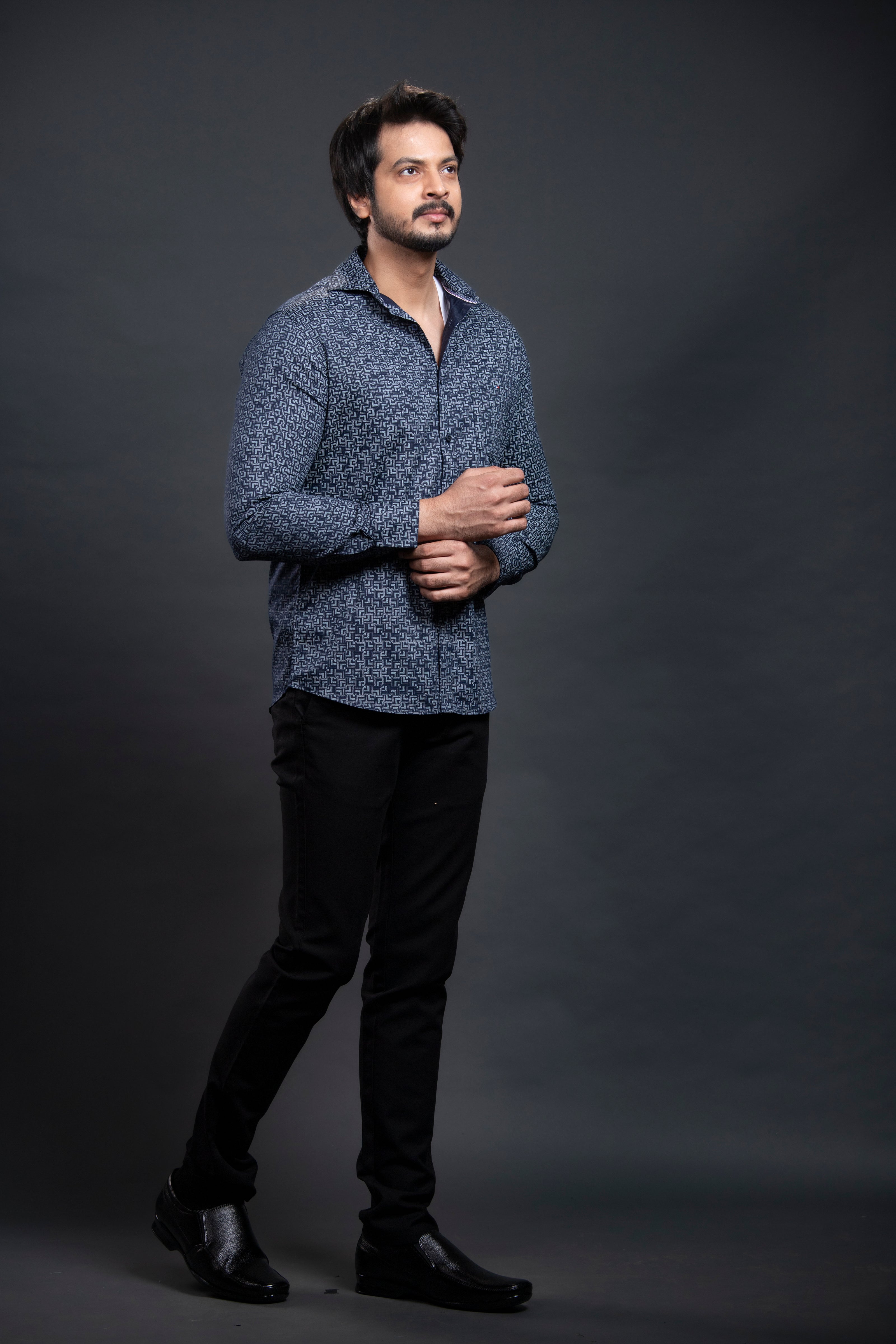 Navy Printed Shirt