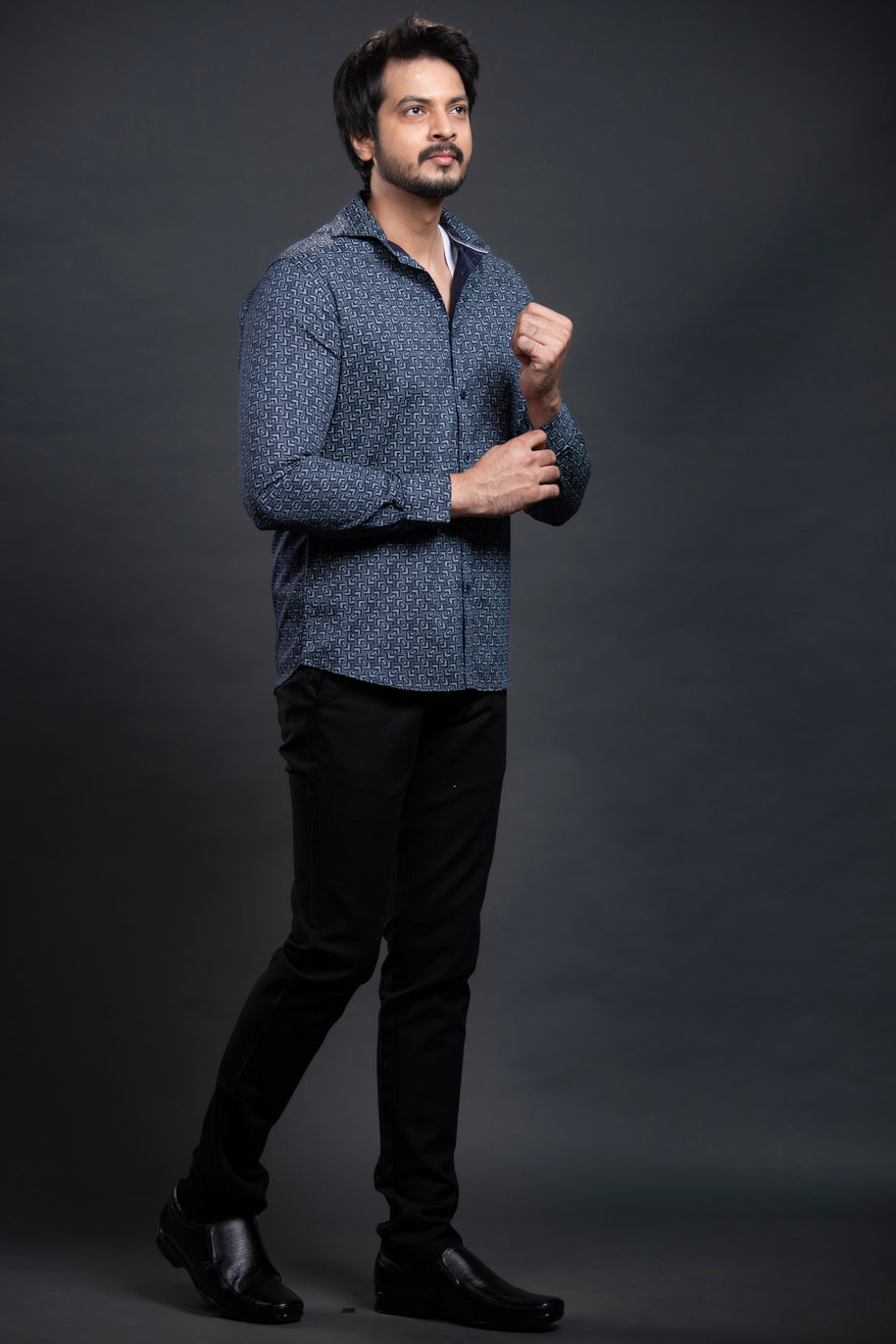 Navy Printed Shirt