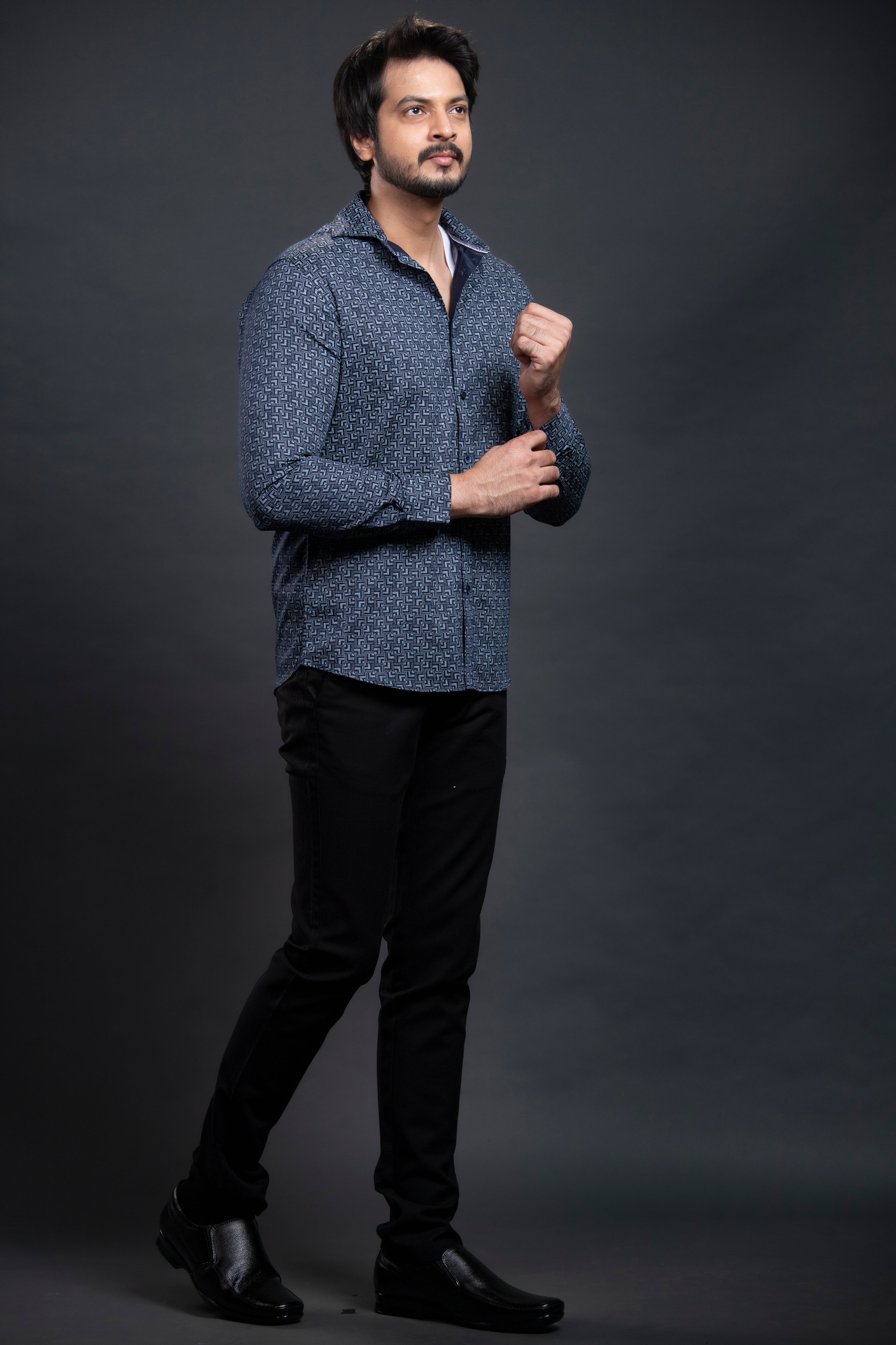 Navy Printed Shirt