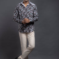 Brown Floral Printed Shirts