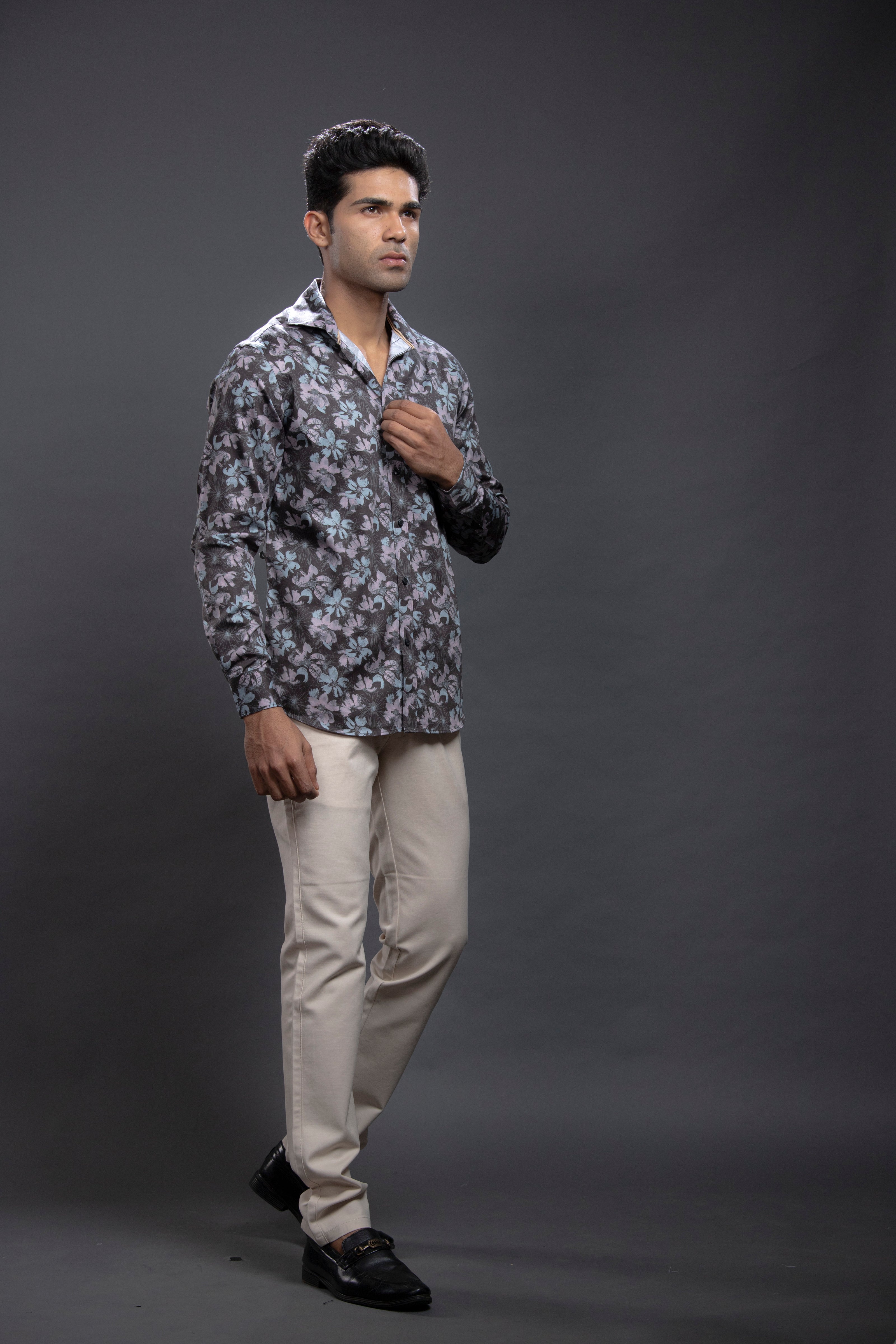 Brown Floral Printed Shirts