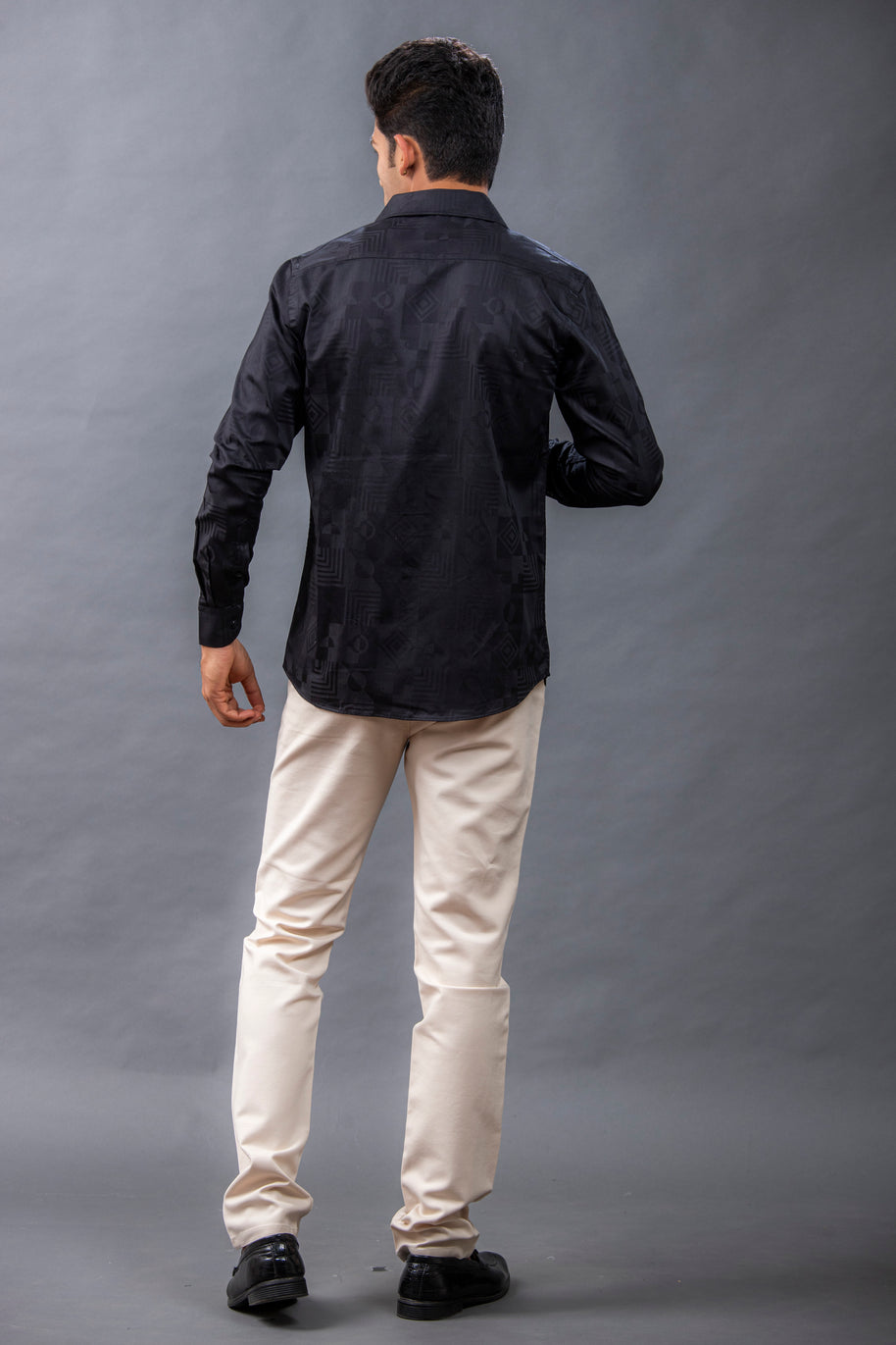 Black Dobby Printed Shirts