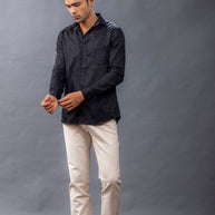 Black Dobby Printed Shirts
