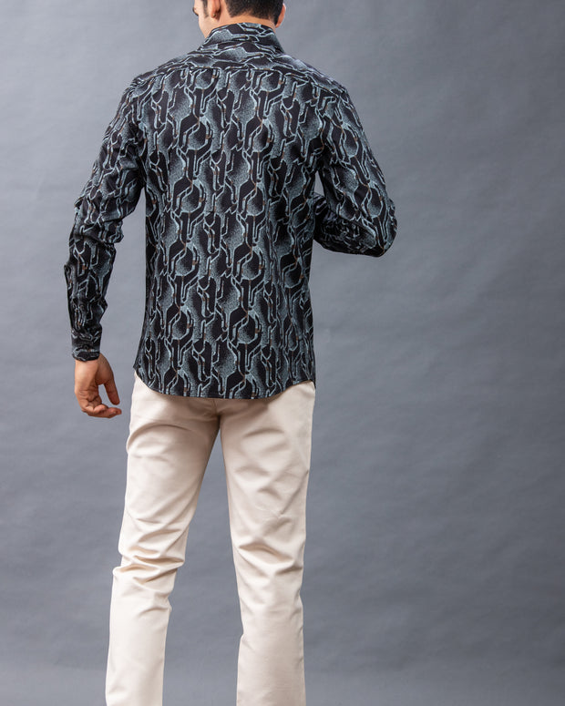 Black Stylish Printed Shirts