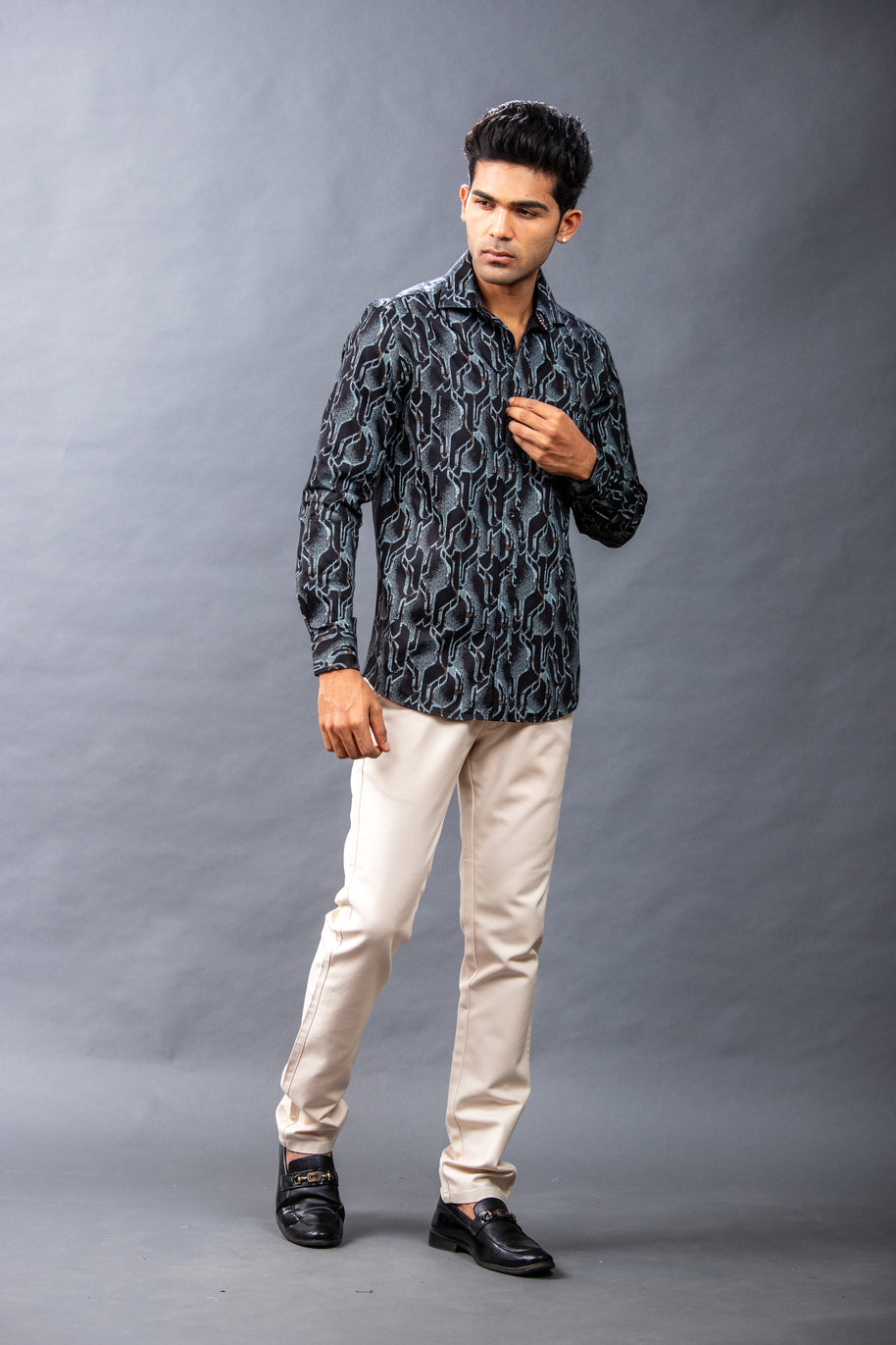 Black Stylish Printed Shirts