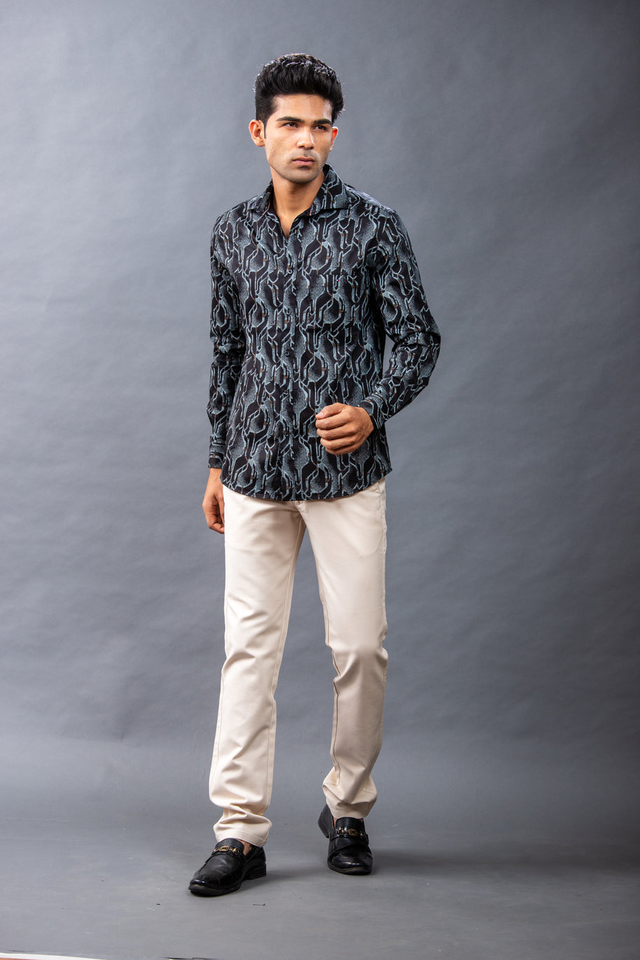 Black Stylish Printed Shirts