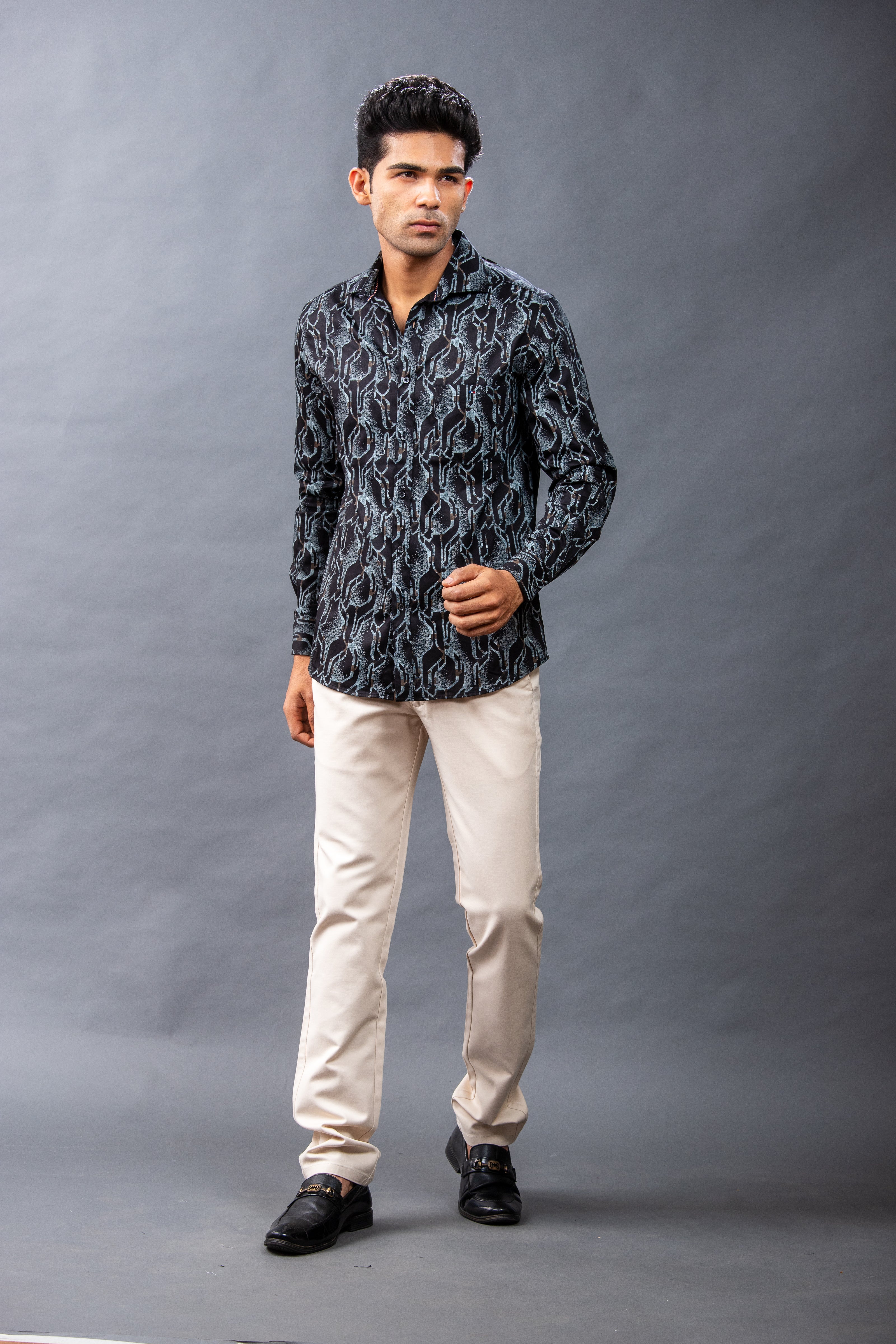 Black Stylish Printed Shirts