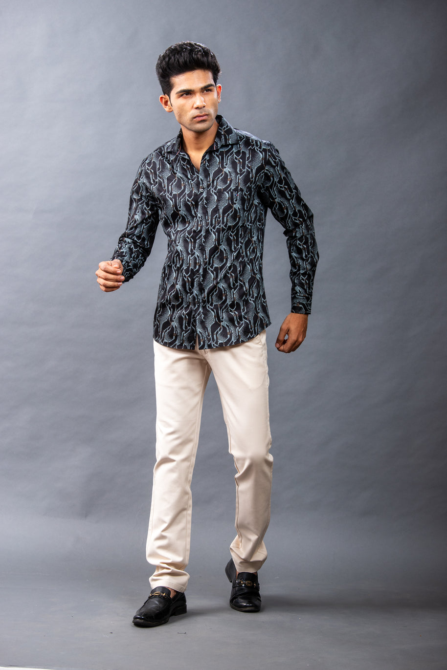 Black Stylish Printed Shirts
