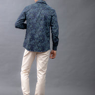 Aqua Floral Printed Shirt