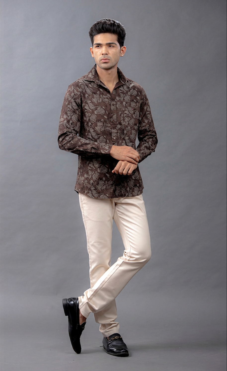 Aqua Floral Printed Shirt