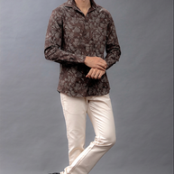 Aqua Floral Printed Shirt