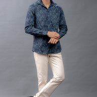 Aqua Floral Printed Shirt