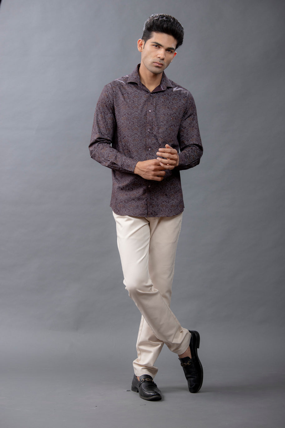 Maroon Printed Shirt
