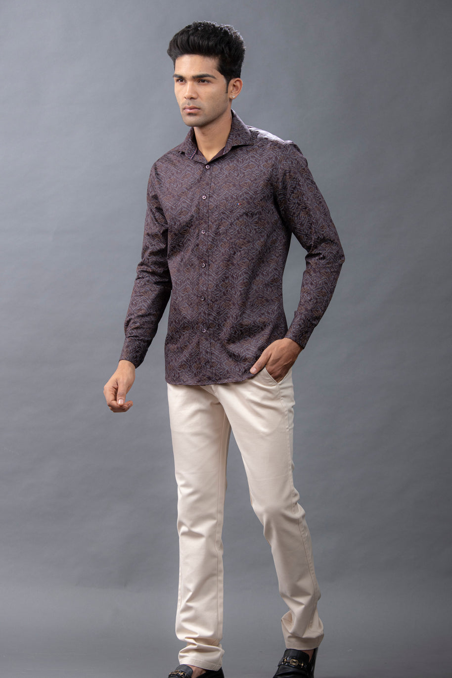 Maroon Printed Shirt
