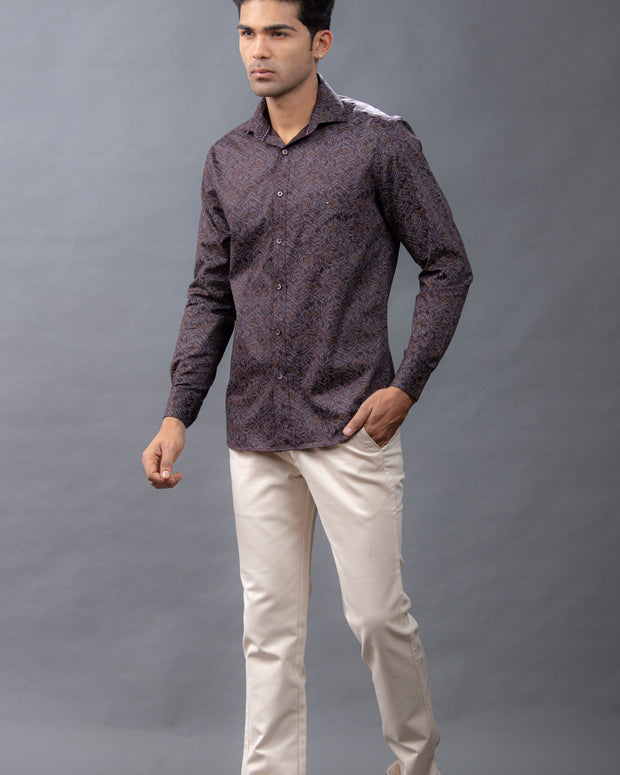 Maroon Printed Shirt