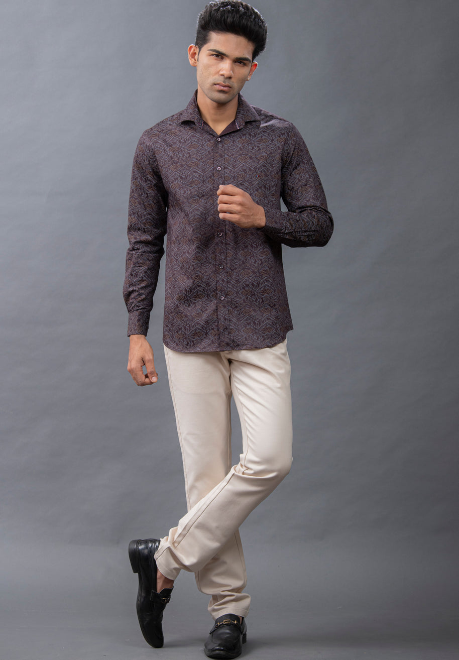 Maroon Printed Shirt