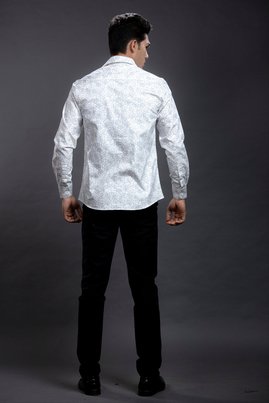 Grey Floral Printed Shirt