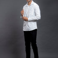 Grey Floral Printed Shirt