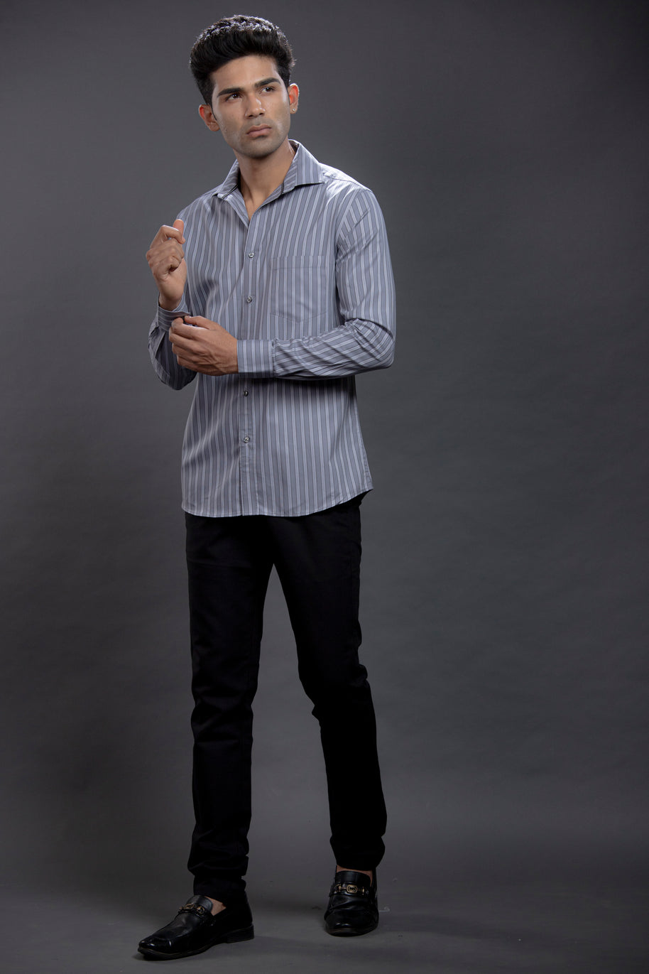 Grey Striped Shirts