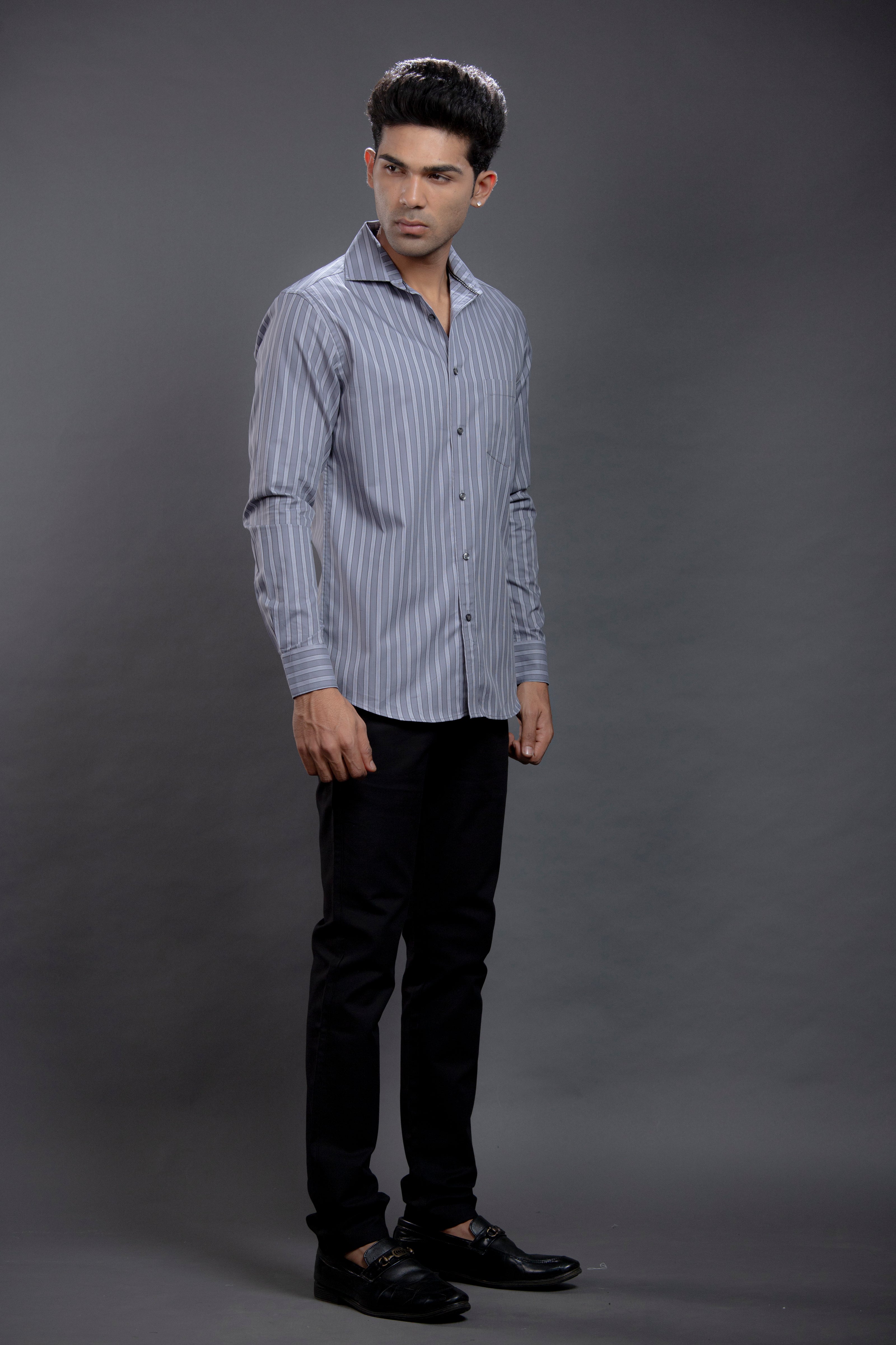 Grey Striped Shirts