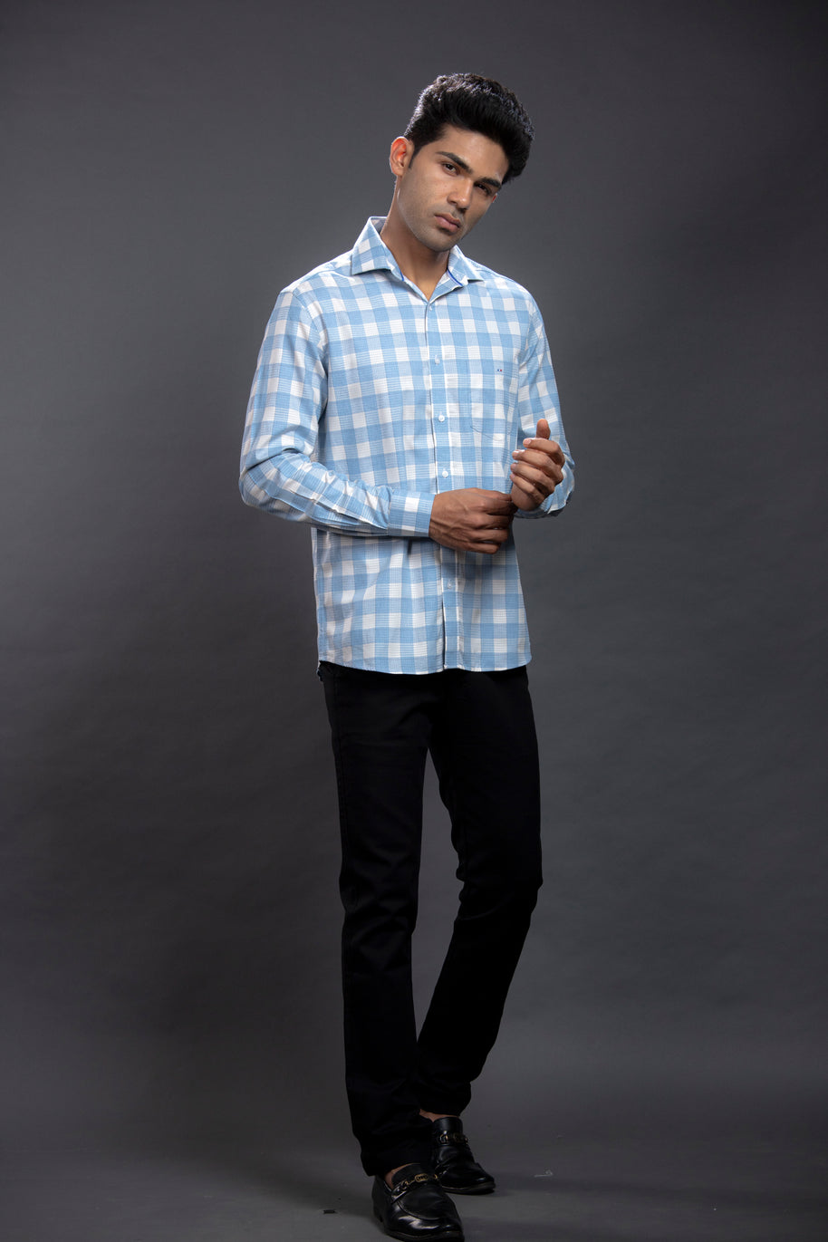 Blue Checkered Shirts