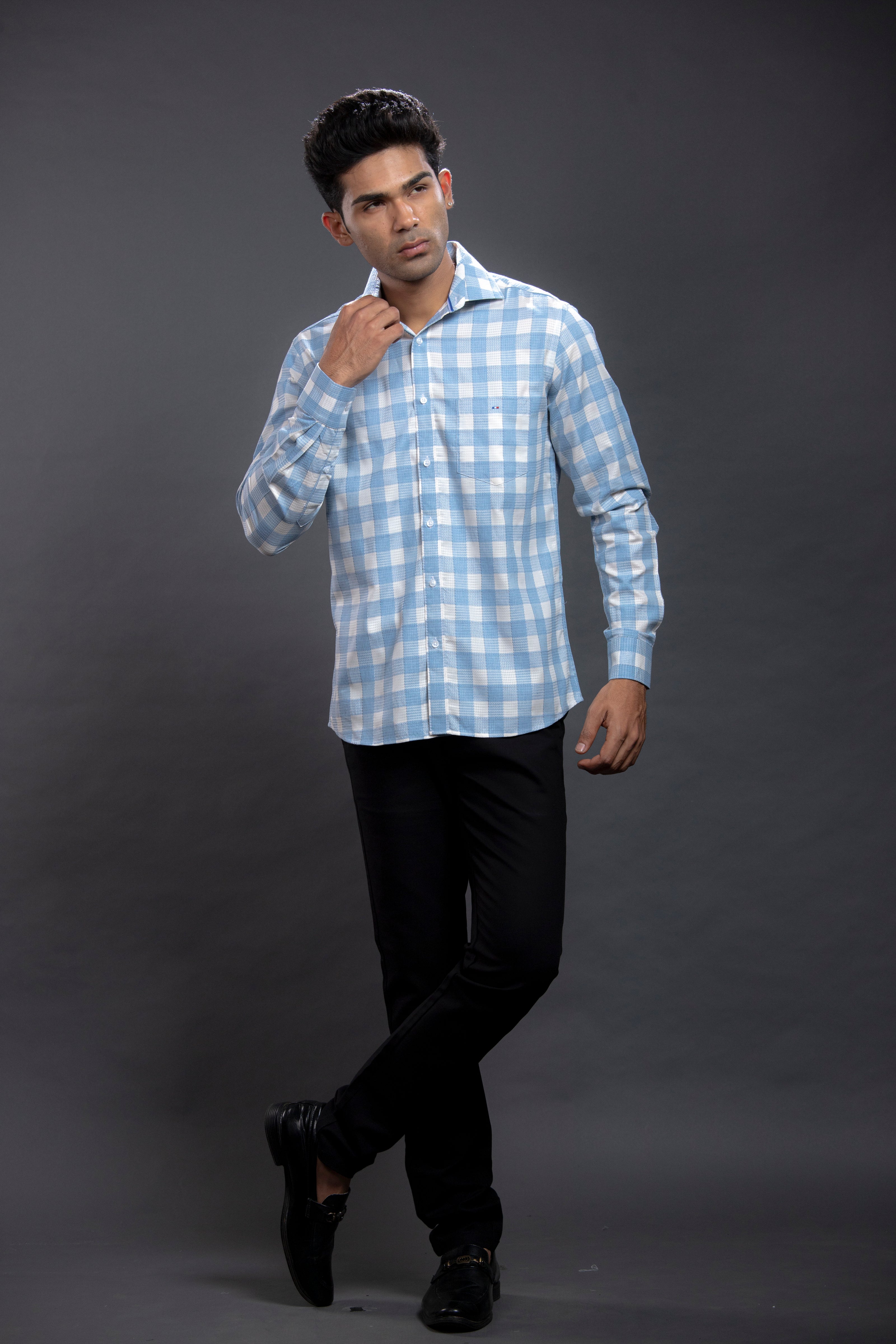 Blue Checkered Shirts
