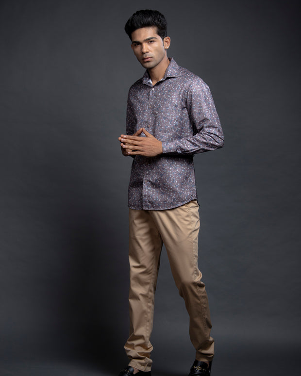 Brown Floral Shirts