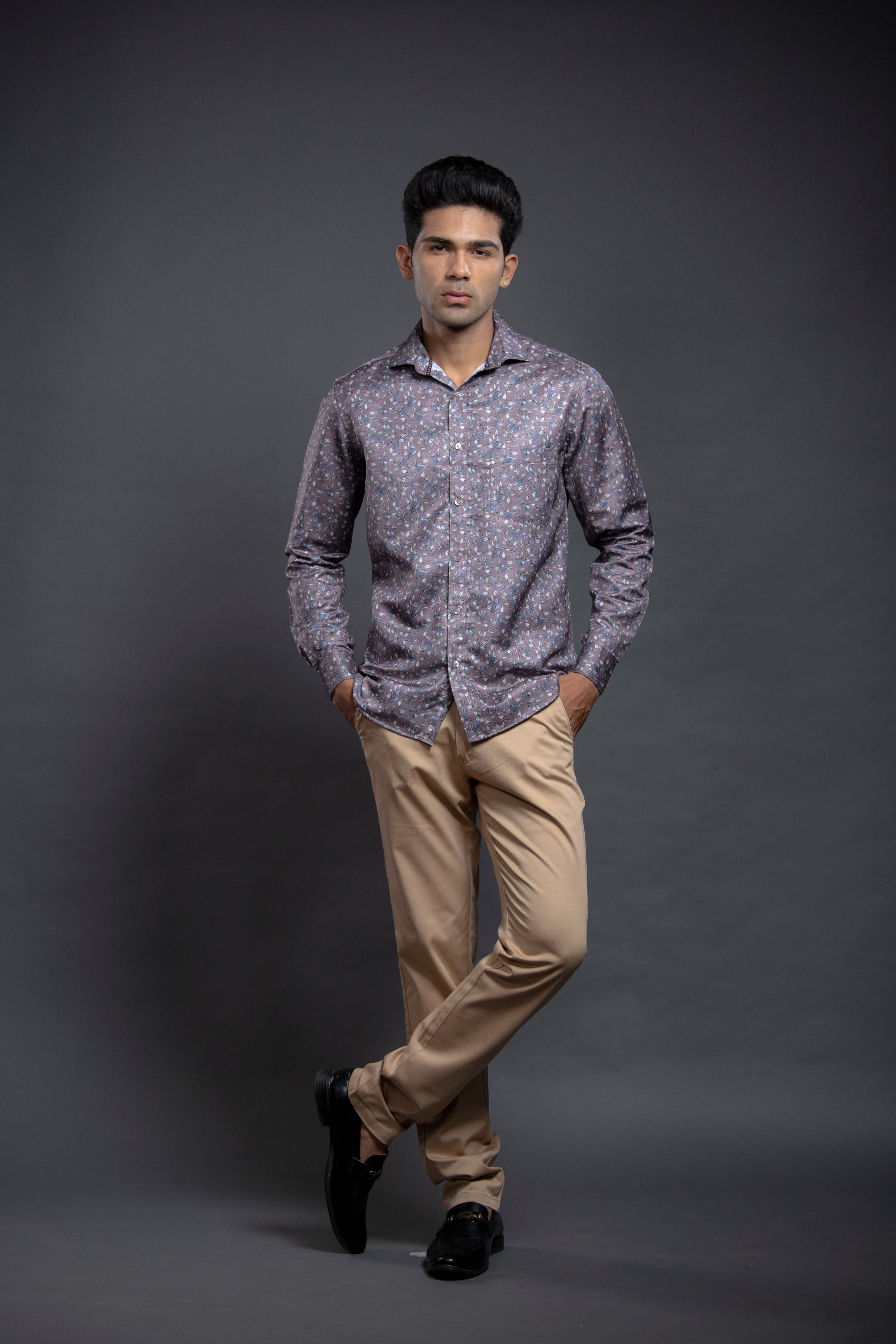 Brown Floral Shirts
