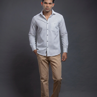 Navy Diamond Shaped Printed Shirt