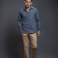 Navy Diamond Shaped Printed Shirt