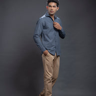 Navy Diamond Shaped Printed Shirt