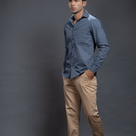 Navy Diamond Shaped Printed Shirt