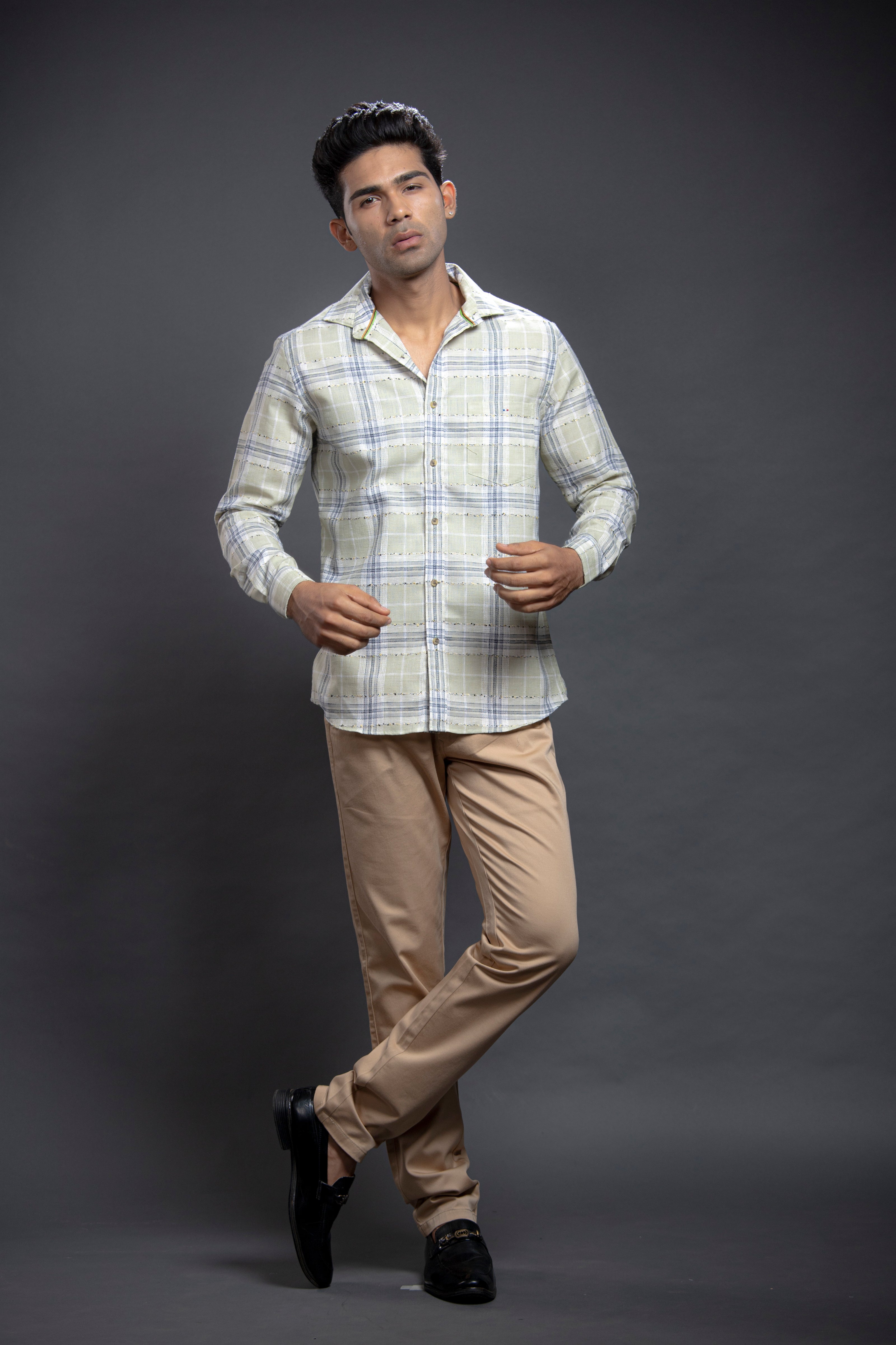 Olive Checkered Shirts