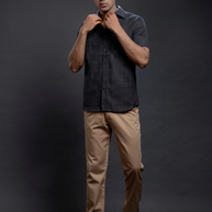 Black Dobby Checkered Shirts