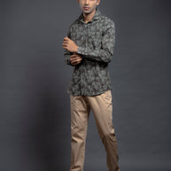 Olive Floral Printed Shirts
